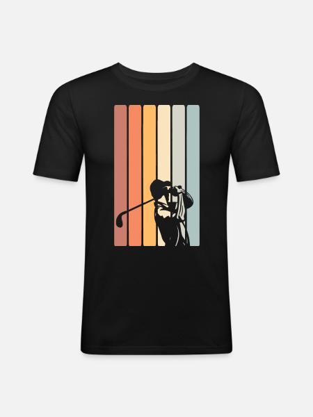 Golf Golfer - Männer Slim Fit T-Shirt - Schwarz