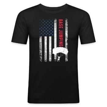 Base Jumping - Männer Slim Fit T-Shirt - Schwarz - Vorne - Nik (191cm)