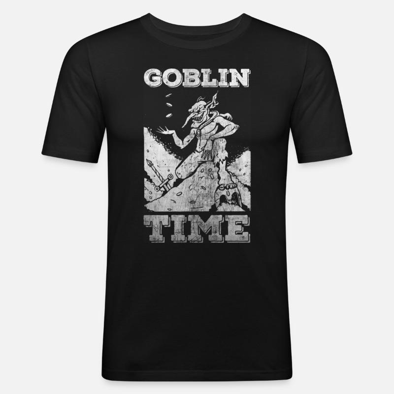 Funny Medieval Creature Goblin - Men's Slim Fit T-Shirt - black