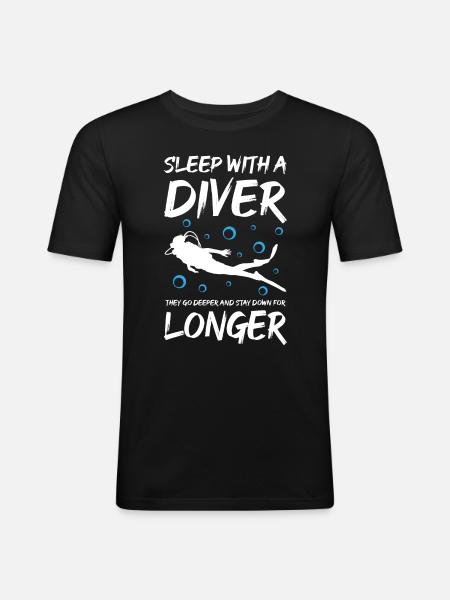 Sleep With A Diver - Men's Slim Fit T-Shirt - black