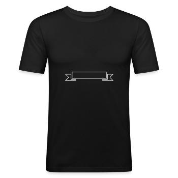 banderole symbol - T-shirt près du corps Homme - noir - Devant - Nik (191cm)