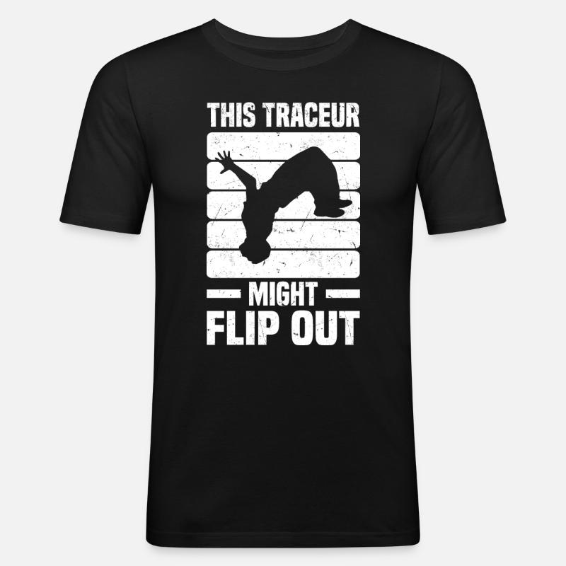 Parkour Sprüche - Männer Slim Fit T-Shirt - Schwarz