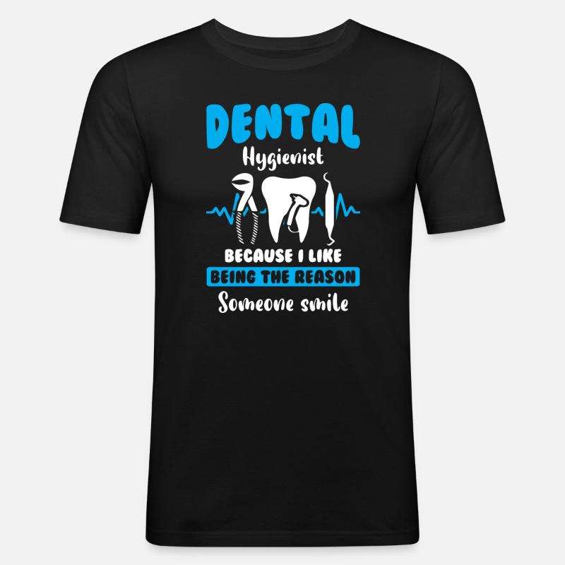 Dental Tooth Teeth - Männer Slim Fit T-Shirt - Schwarz