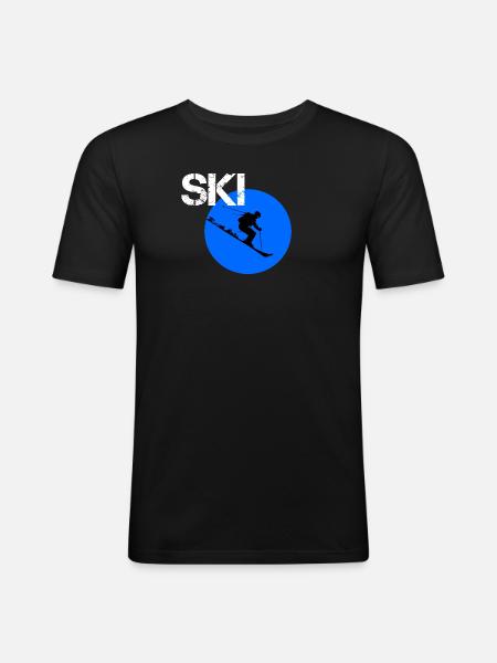 Ski Design blue - Men's Slim Fit T-Shirt - black