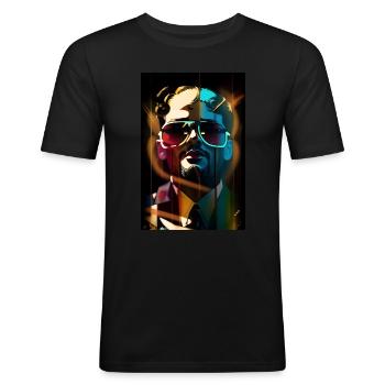 Hipster - Men's Slim Fit T-Shirt - black - Front - Nik (191cm)