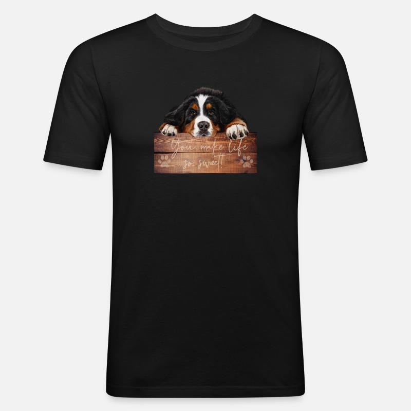 Berner Sennenhund - Männer Slim Fit T-Shirt - Schwarz