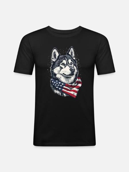 Alaskan Malamute - Männer Slim Fit T-Shirt - Schwarz