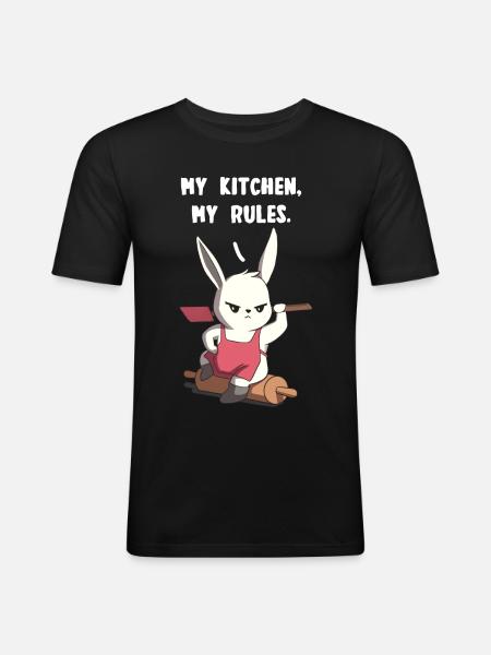 My Kitchen My Rules - Men's Slim Fit T-Shirt - black