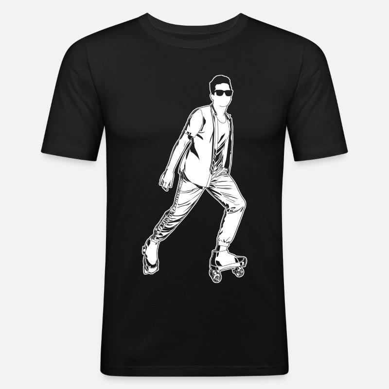 Rollschuhläufer - Männer Slim Fit T-Shirt - Schwarz