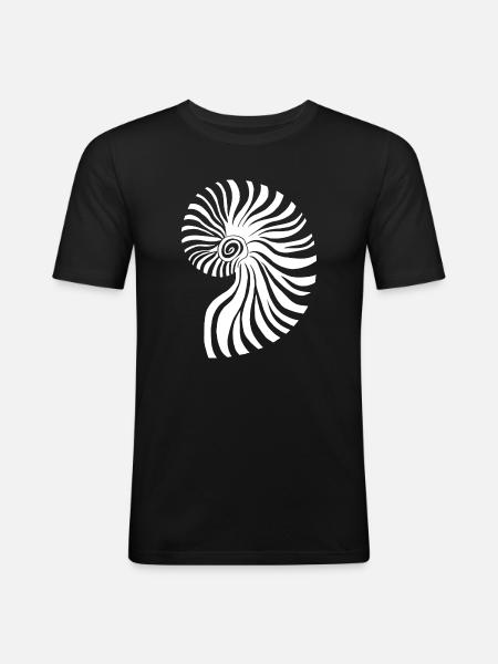 Contrasting spiral nautical pattern - Men's Slim Fit T-Shirt - black