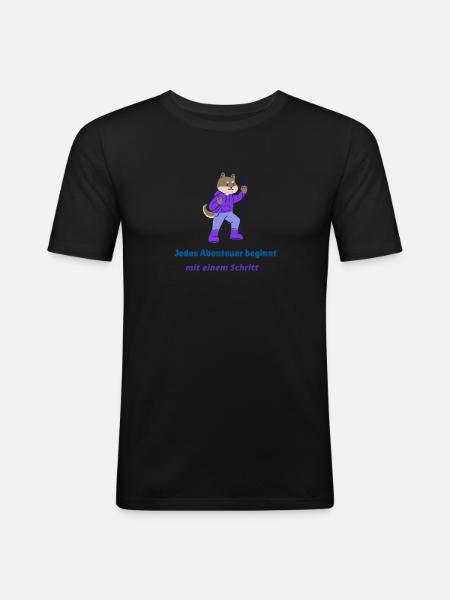 Toute aventure commence par un pas - T-shirt près du corps Homme - noir