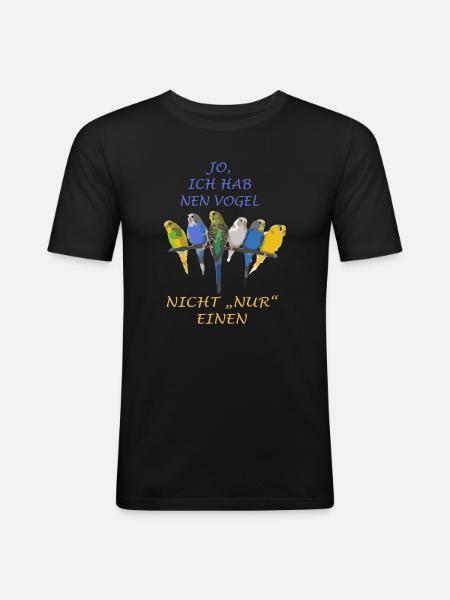 Dire oiseaux Perruche - T-shirt près du corps Homme - noir