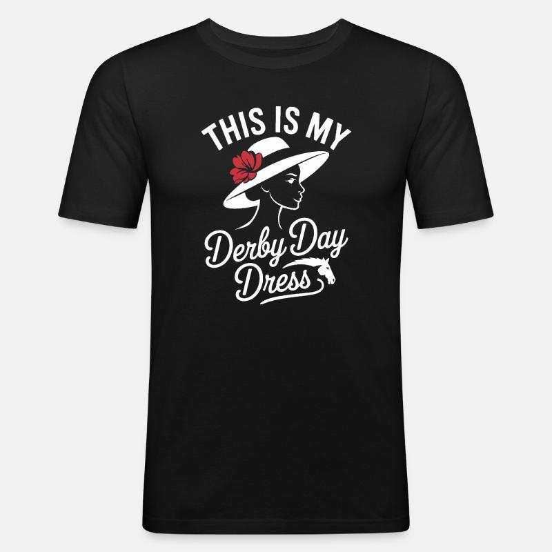 Derby Day Elegantes Hutdesign - Männer Slim Fit T-Shirt - Schwarz