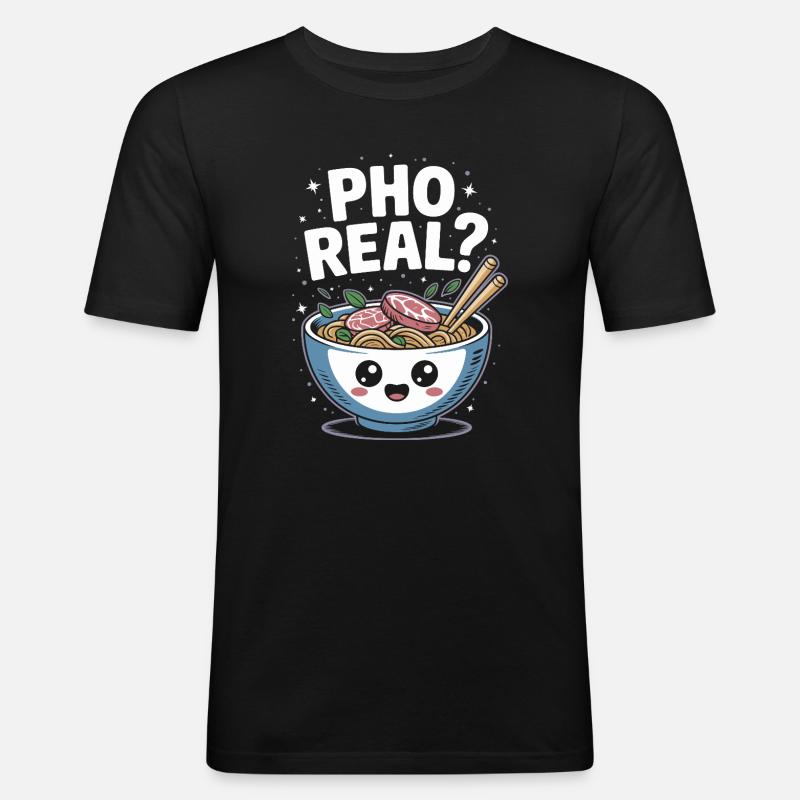 Pho Real Vietnamese Soup Pho - Männer Slim Fit T-Shirt - Schwarz