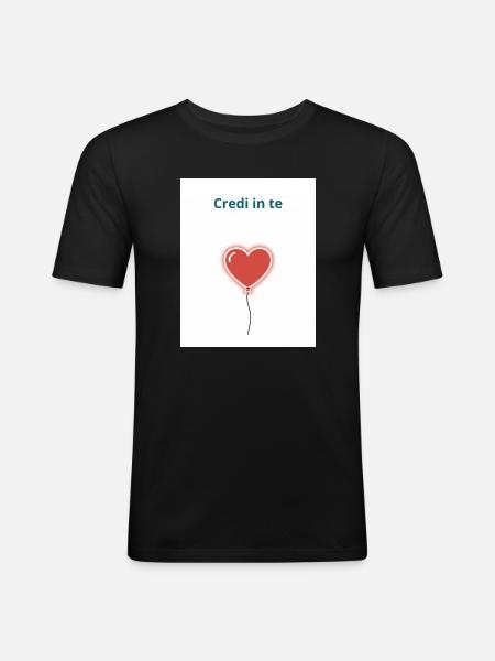 Croyez en vous - T-shirt près du corps Homme - noir
