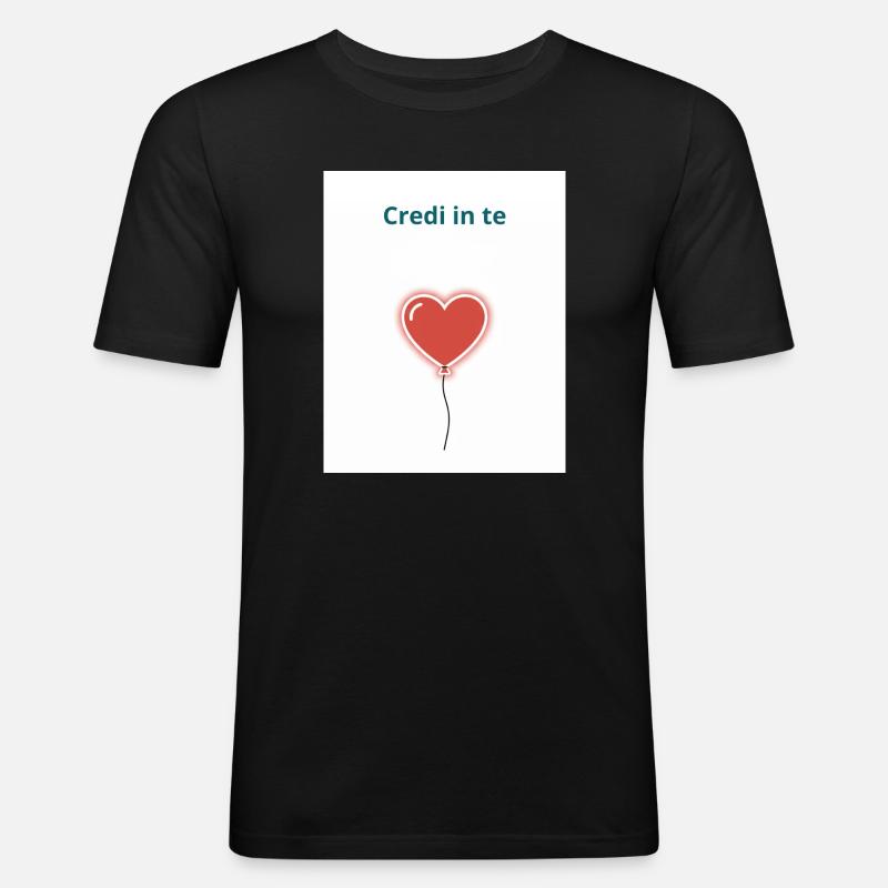 Glaube an dich selbst - Männer Slim Fit T-Shirt - Schwarz