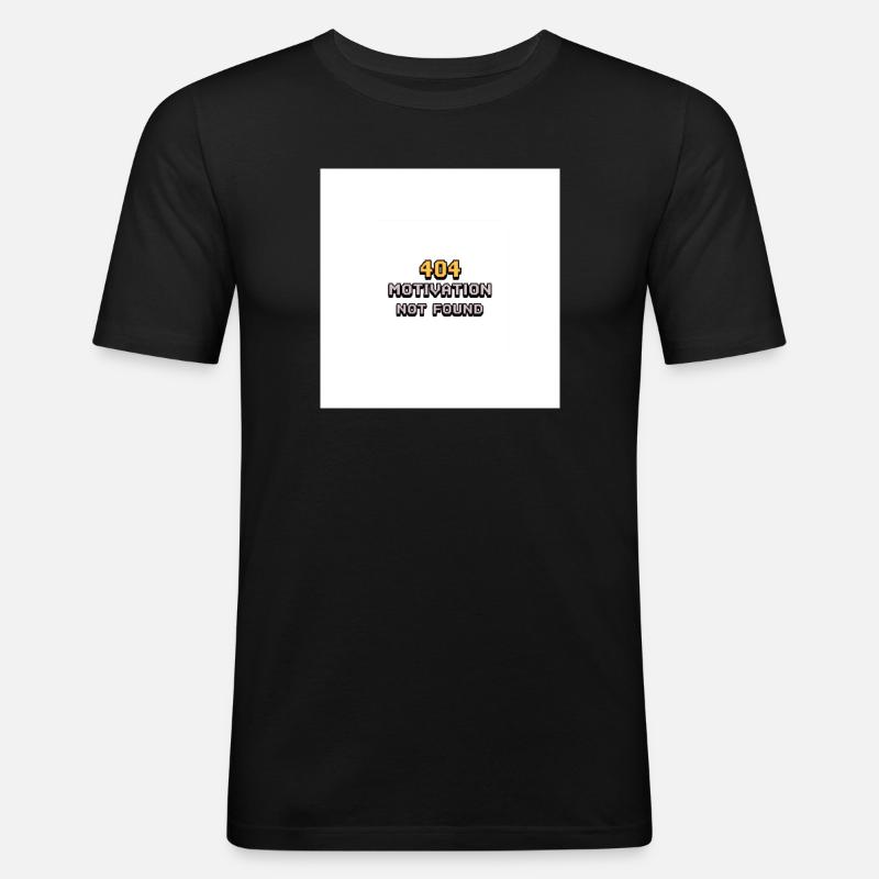 404 Motivation Not found  - Männer Slim Fit T-Shirt - Schwarz
