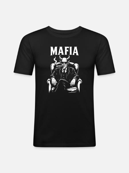 Mafia mephisto smoking Cigar - Men's Slim Fit T-Shirt - black
