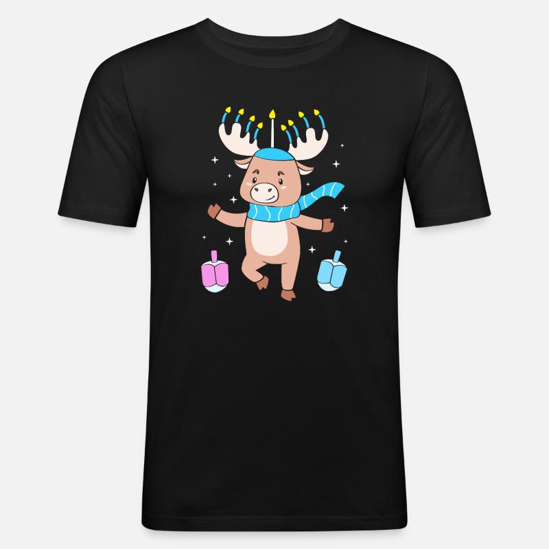 Hanoukka Hanoukka Hanoucca - T-shirt près du corps Homme - noir