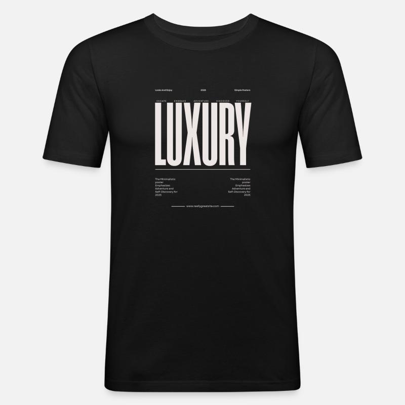 Luxus Großbuchstaben Typografie - Männer Slim Fit T-Shirt - Schwarz