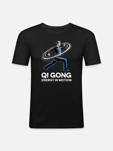 Qigong Tai Chi - Men's Slim Fit T-Shirt - black