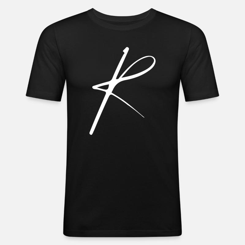 R - Männer Slim Fit T-Shirt - Schwarz