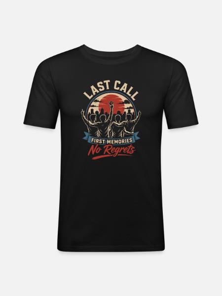 Last Call No Regrets JGA - Men's Slim Fit T-Shirt - black