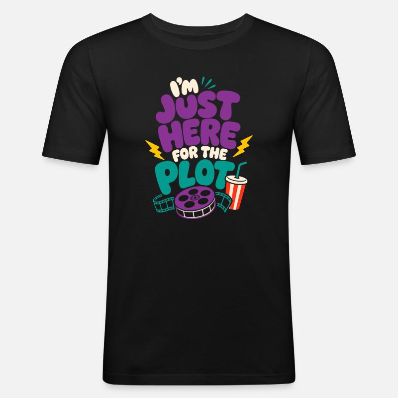 Just Here For The Plot - Men's Slim Fit T-Shirt - black