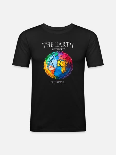 La Terre sans art - T-shirt près du corps Homme - noir