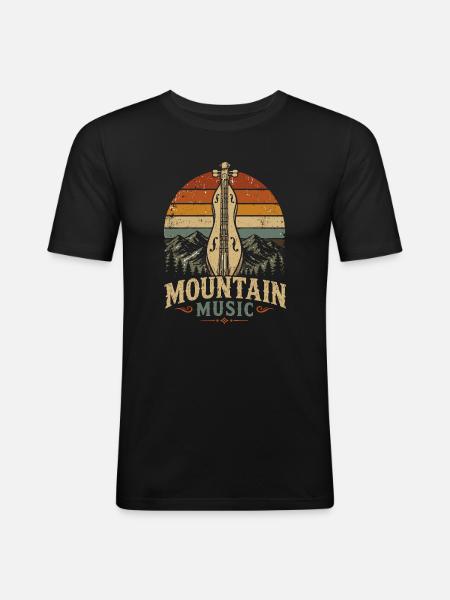 dulcimer dulcimer musician plucked instrument - Men's Slim Fit T-Shirt - black