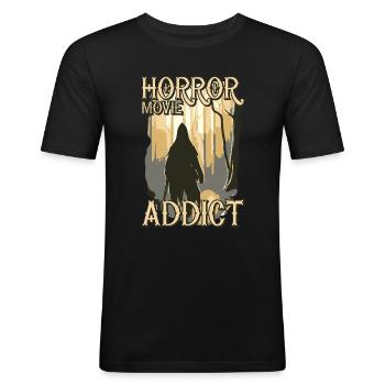 Creepy Horror Movie Fan Design - Men's Slim Fit T-Shirt - black - Front - Nik (191cm)