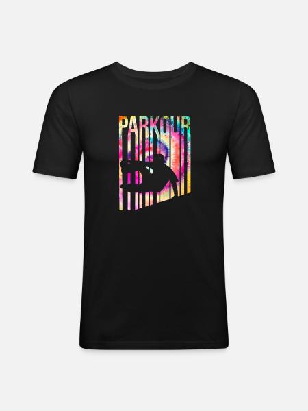 Parkour Retro - Men's Slim Fit T-Shirt - black