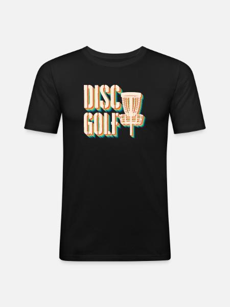 Disc Golf Rétro - T-shirt près du corps Homme - noir