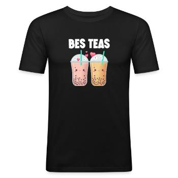 Boba Milk Tea Bes Teas - Men's Slim Fit T-Shirt - black - Front - Nik (191cm)