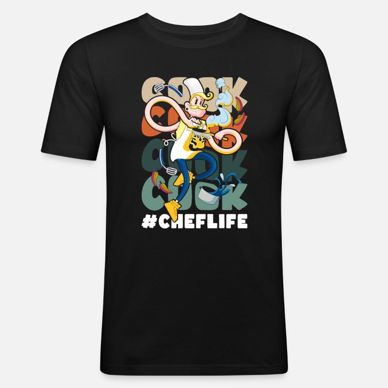 Chef Restaurant Chef étoilé - T-shirt près du corps Homme - noir