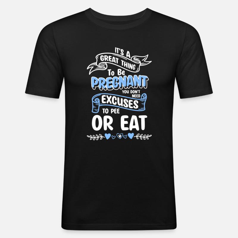 Schwangerschaft - Männer Slim Fit T-Shirt - Schwarz