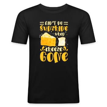 Amateur de fromage souris restauration rapide - T-shirt près du corps Homme - noir - Devant - Nik (191cm)