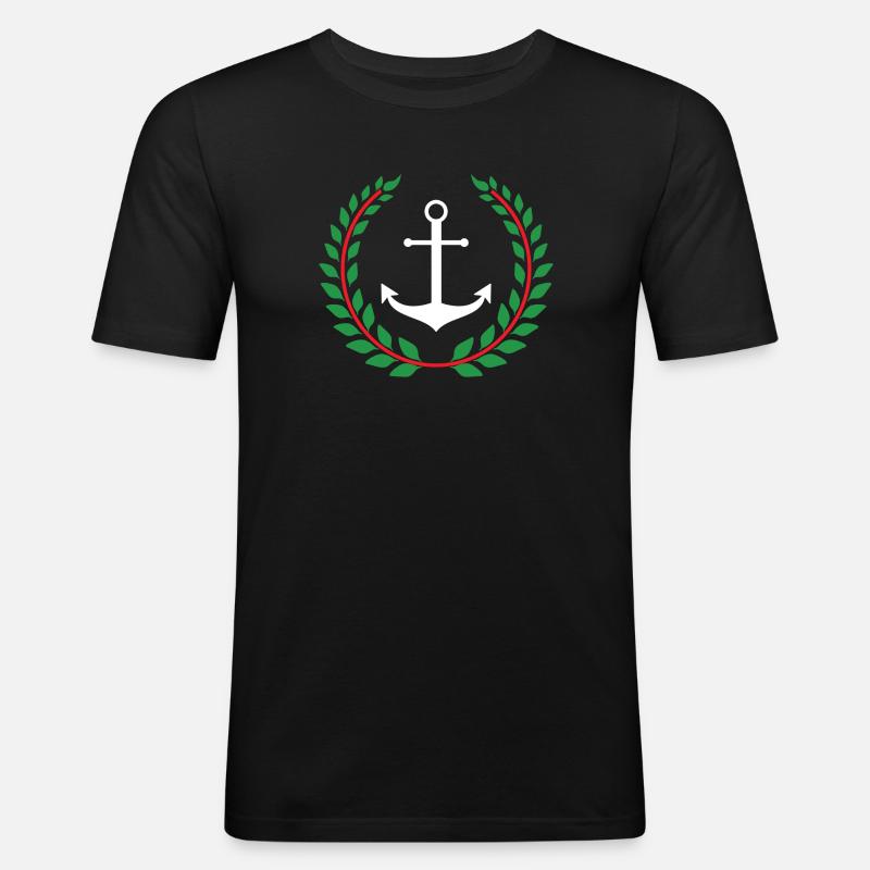 Narcos Sailor Anker - Männer Slim Fit T-Shirt - Schwarz