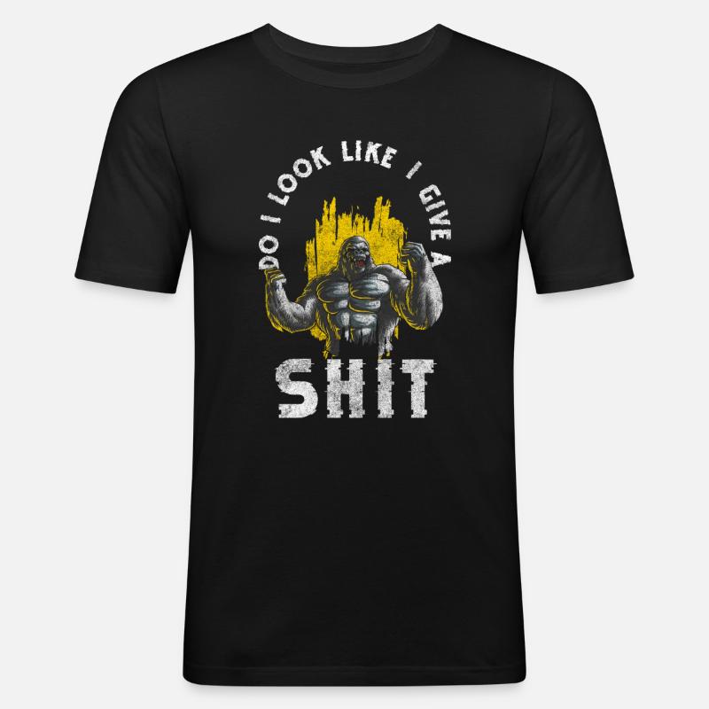 Affe Zoo Primat - Männer Slim Fit T-Shirt - Schwarz