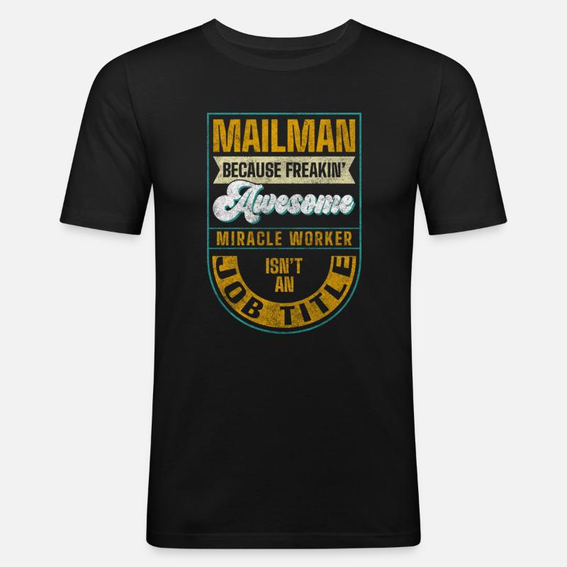 Postbote Briefe Arbeit - Männer Slim Fit T-Shirt - Schwarz