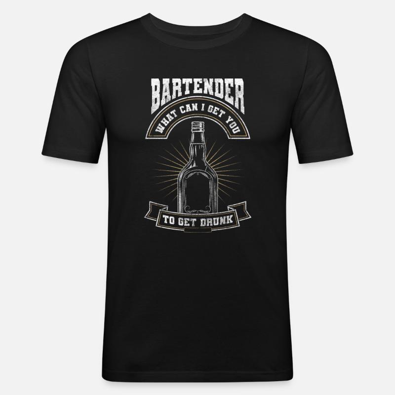Bar Kellner Mixgetränk Beruf - Männer Slim Fit T-Shirt - Schwarz