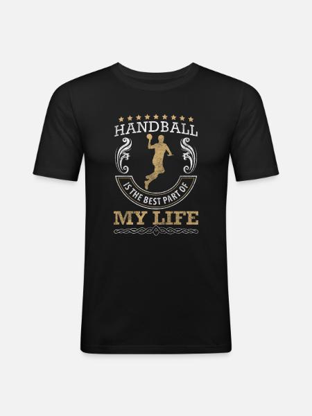 Handball Ball Club Team - Men's Slim Fit T-Shirt - black