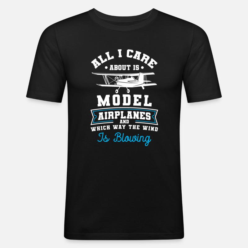 Modellflugzeug Flugzeug Pilot Modell - Männer Slim Fit T-Shirt - Schwarz