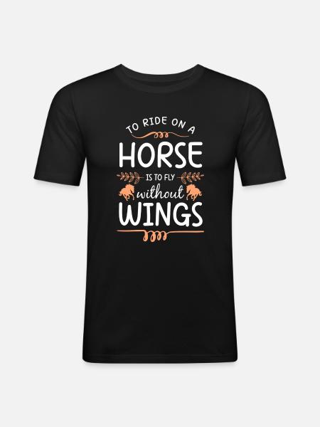 Riding Animals Show Jumping - Men's Slim Fit T-Shirt - black