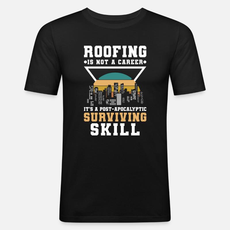 Master Roofer Construction Site - Men's Slim Fit T-Shirt - black