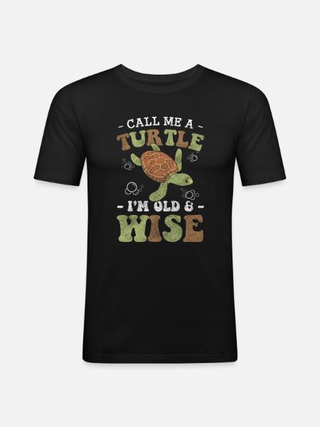 Turtle Sea Sea Creatures - Men's Slim Fit T-Shirt - black