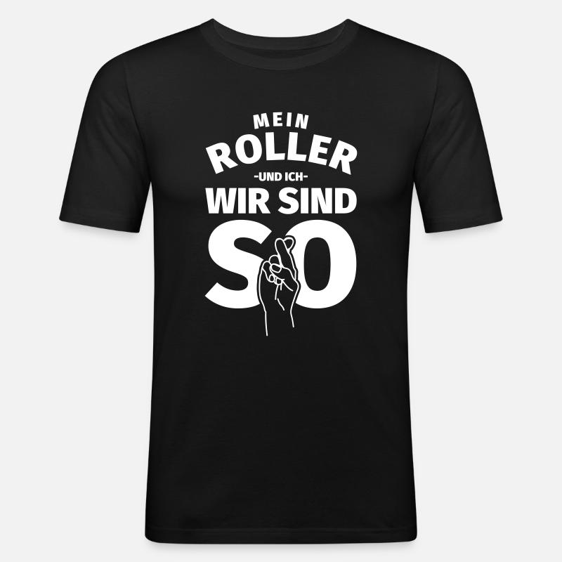 Rollerfahrer Geschenk - Männer Slim Fit T-Shirt - Schwarz