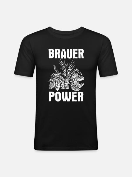 Brauer Power - Männer Slim Fit T-Shirt - Schwarz