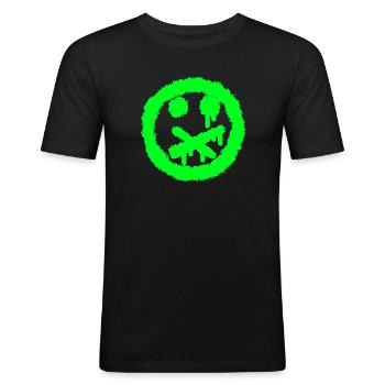 Smilie speech ban - Men's Slim Fit T-Shirt - black - Front - Nik (191cm)