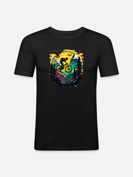 Mountain Bike BMX MTB Bike Street Trial Outdoor - Men's Slim Fit T-Shirt - black